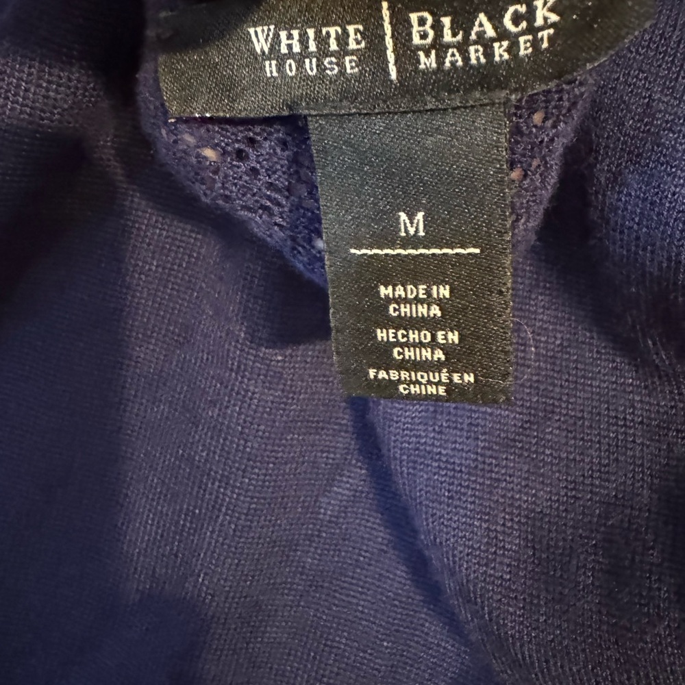 WHBM   NAVY SWEATER w/SEQUIN DETAIL     MEDIUM   #A - Picture 8 of 8